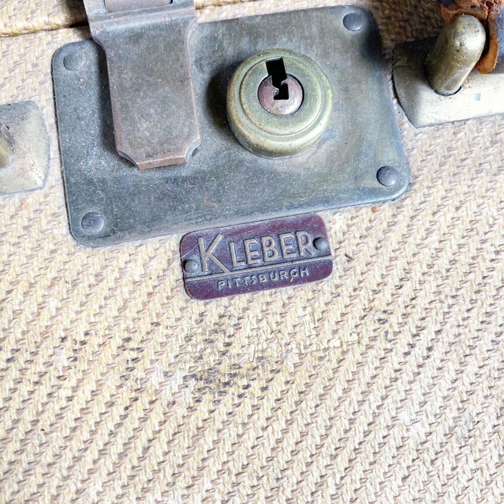 Vintage Tweed Train Case Kleber Luggage - Picture 8 of 8